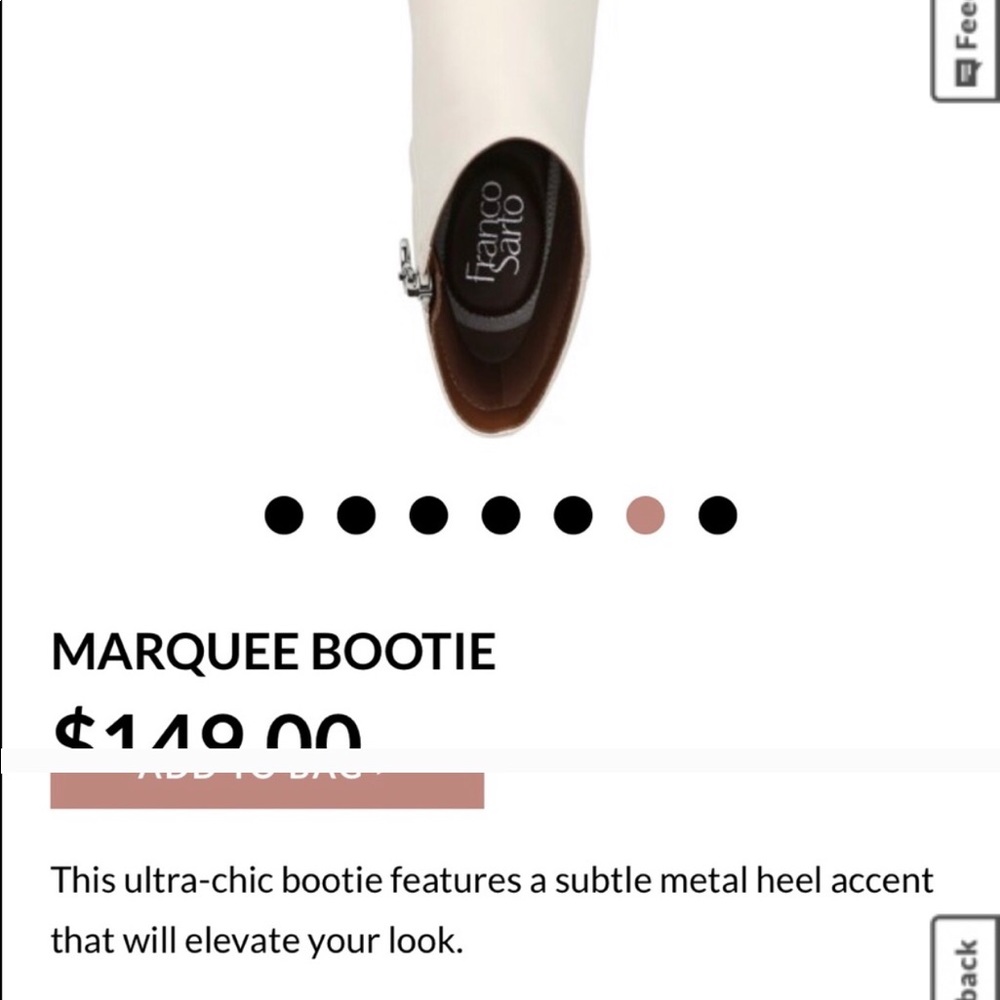 Franco Sarto Jacoby White square toe boots - Picture 3 of 8